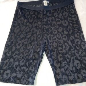 Bozzolo Black Mesh Leopard Print Shorts Large